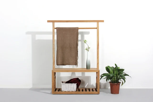 Chen muebles de madera de hierro, sencillo y moderno pie de madera de