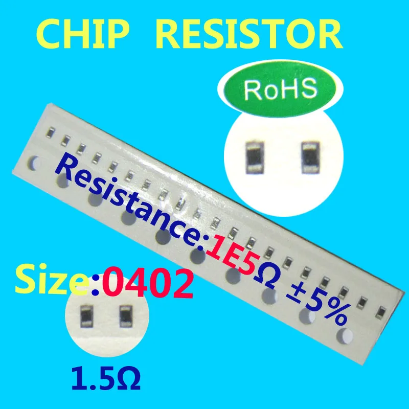 THICK FILM CHIP RESISTOR 1.5ohm, size 0402 ,Chip Resistor, 1E5 /1R5 SMT