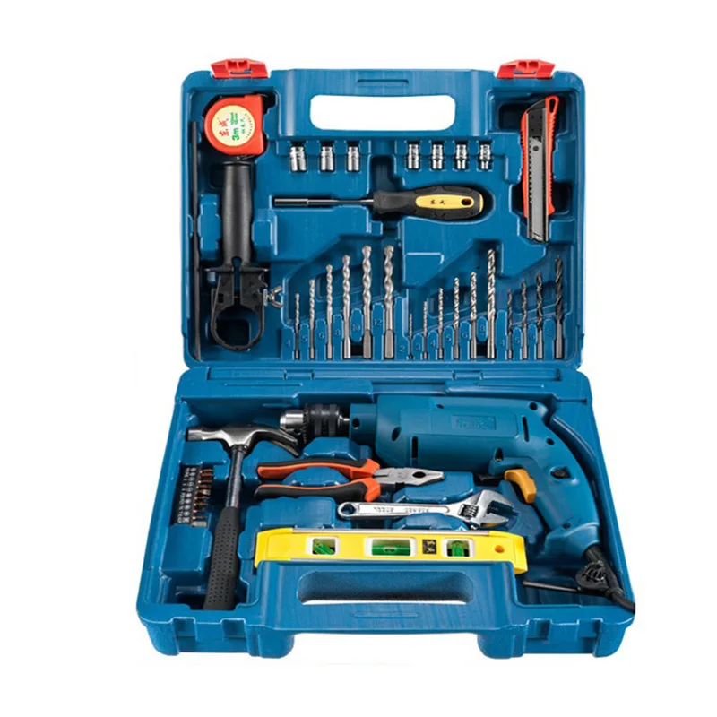 

Household tools combination set impact drill hand drill set flashlight turn electric screwdriver FF04-13