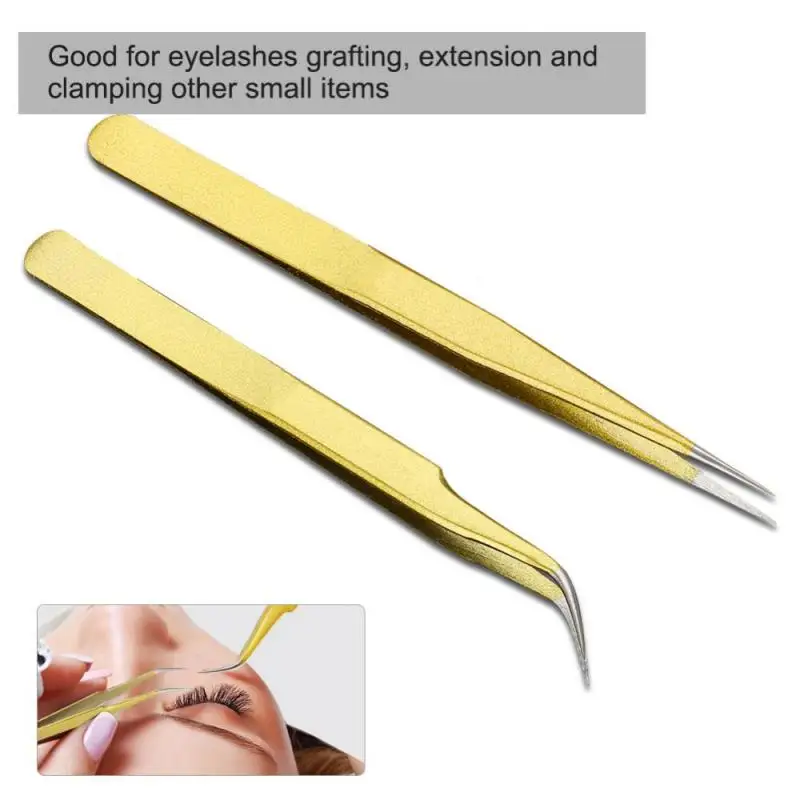 

Eyelash Tweezers For Women Professional Stainless Steel Tweezers for Individual Eyelash Extension Fake Eyelash Grafting