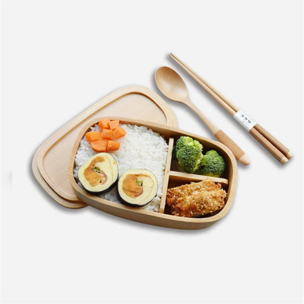 Minimalist Graceful Advanced Japanese Natural Wooden Lunch Box Meal