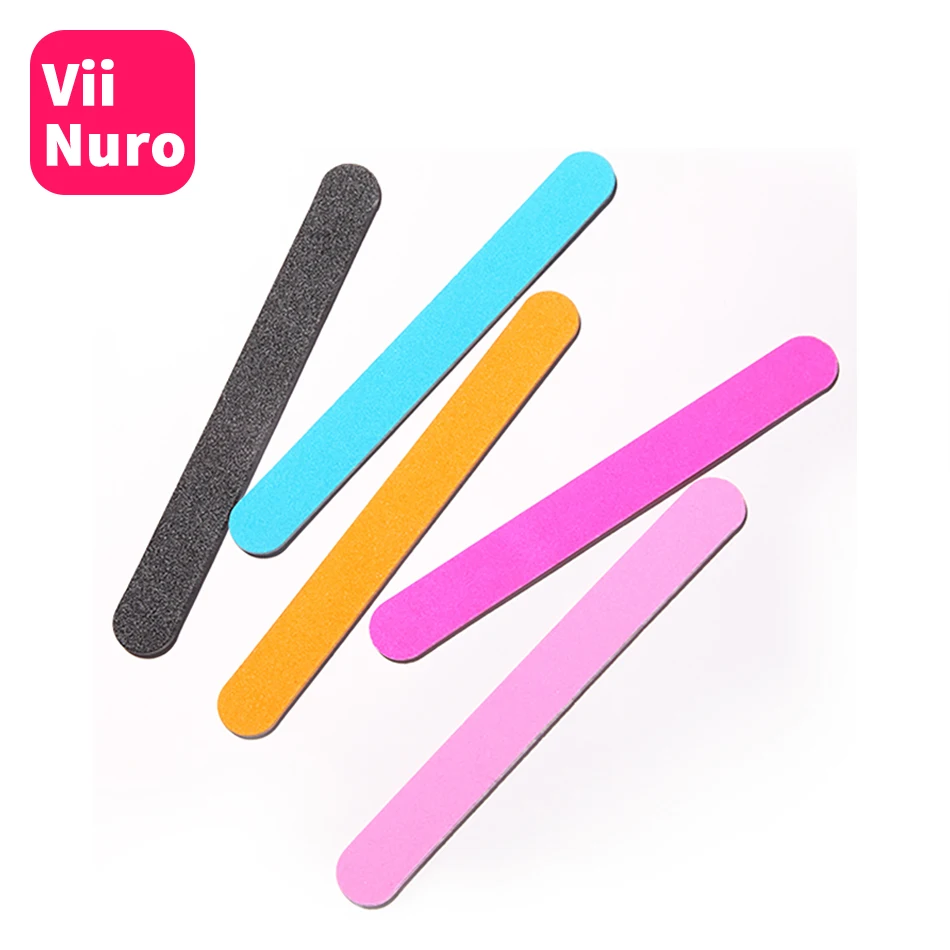 

ViiNuro 5pcs/lot Sandpaper Nail File Lime Double Side Sanding Buffer Block Set Grey Nail Files For UV Gel Polish Manicure Tool