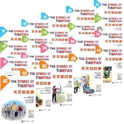 

20pcs The Story of Tian Tian 1 2 3 4 A/B/C/D/E Chinese Stories book textbook