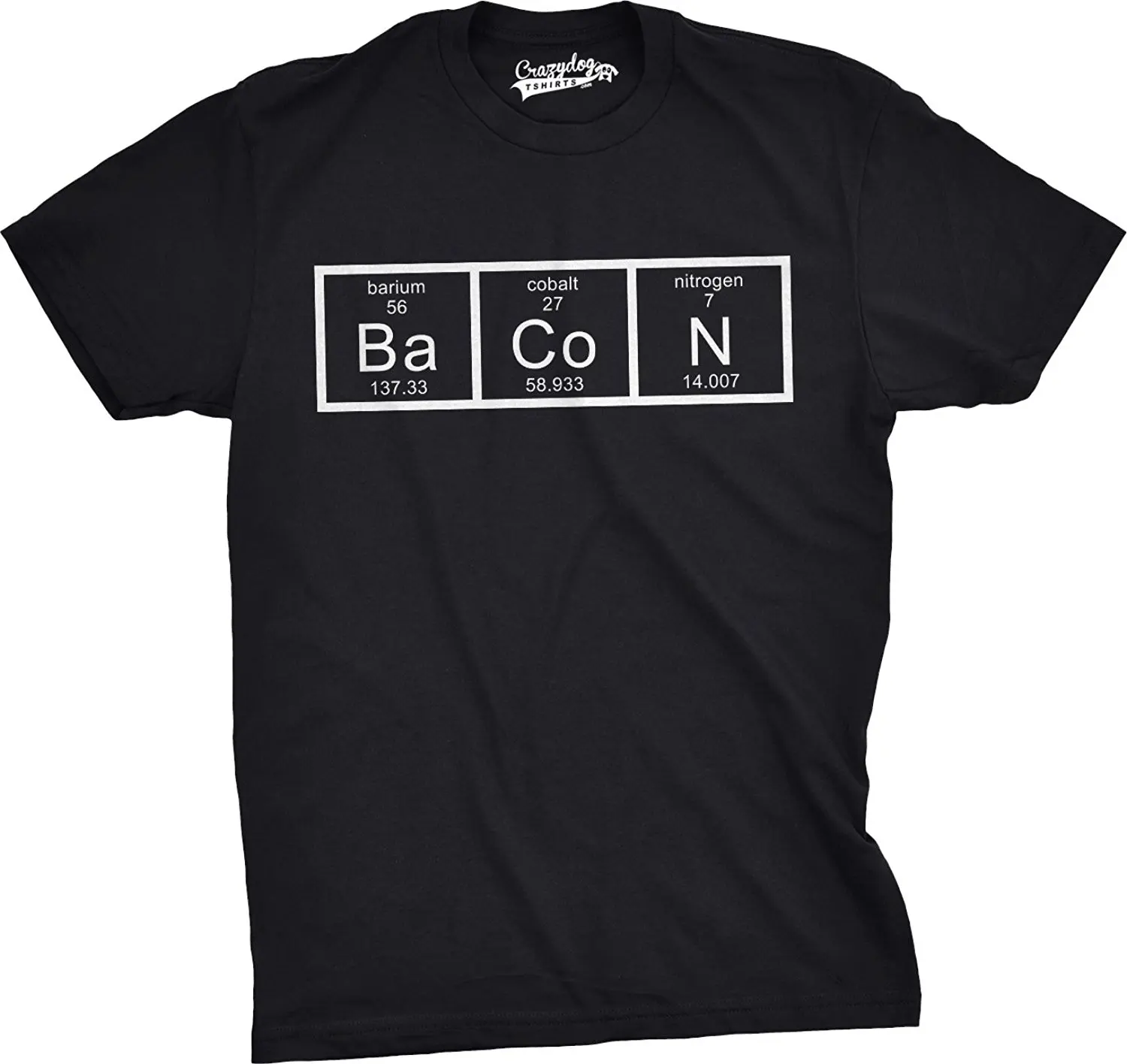 Mens The Chemistry of Bacon T Shirt Funny Brunch Periodic Table Science