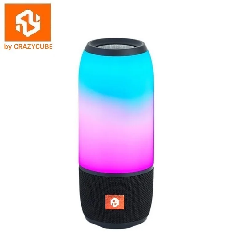  CrazyCube Pulse 3 Wireless Portable Bluetooth LED Passive Speaker rubber surround with jbl fm radio