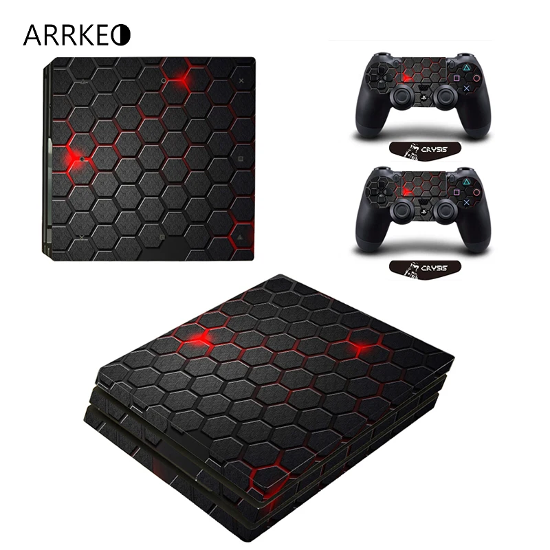 ARRKEO Модный черный виниловый чехол в сетку наклейка для PS4 Pro на кожу PlayStation 4