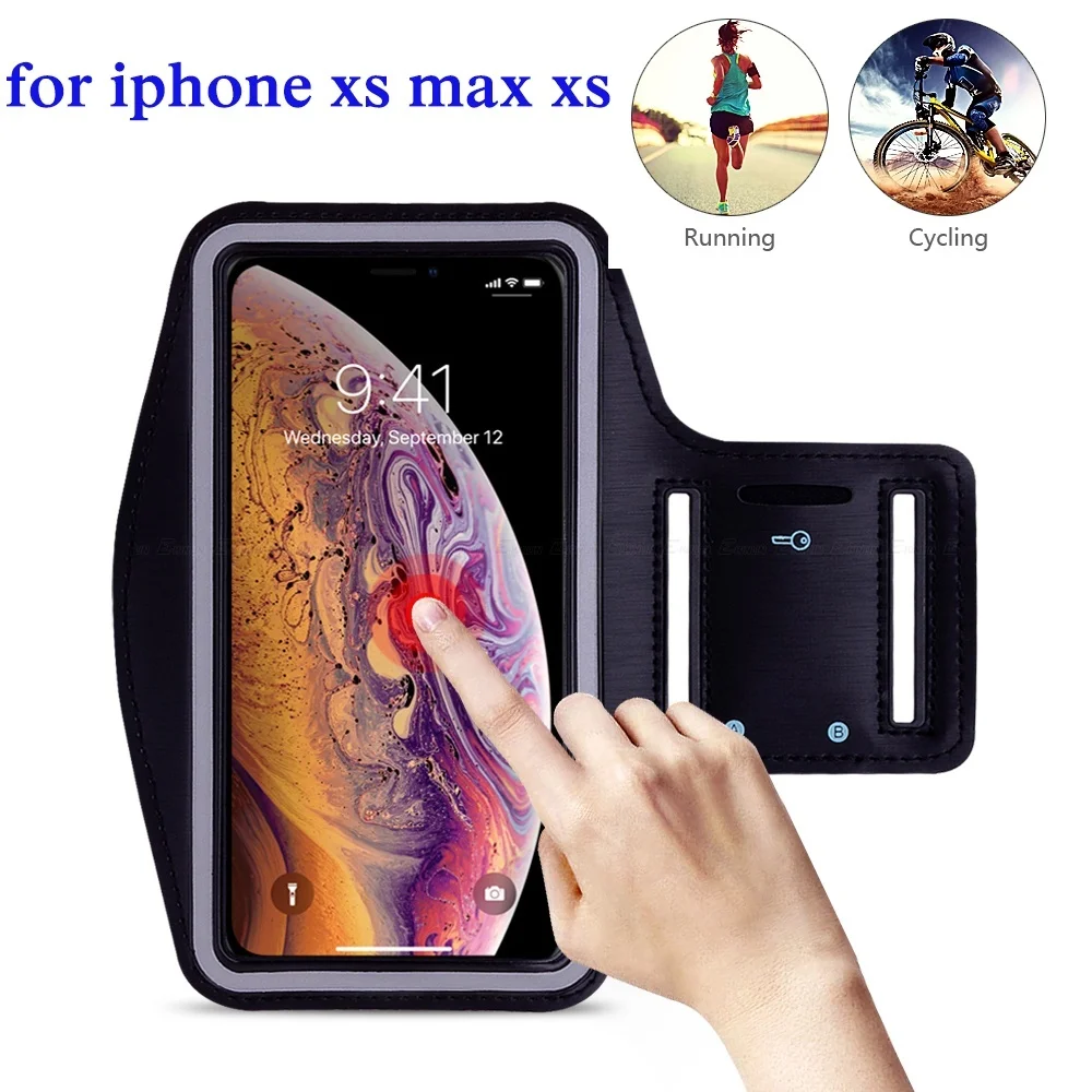 Для iPhone XS Max спортивный чехол на руку для бега держатель телефона X XR 8 7 6 6S Plus SE тренировок тренажерного