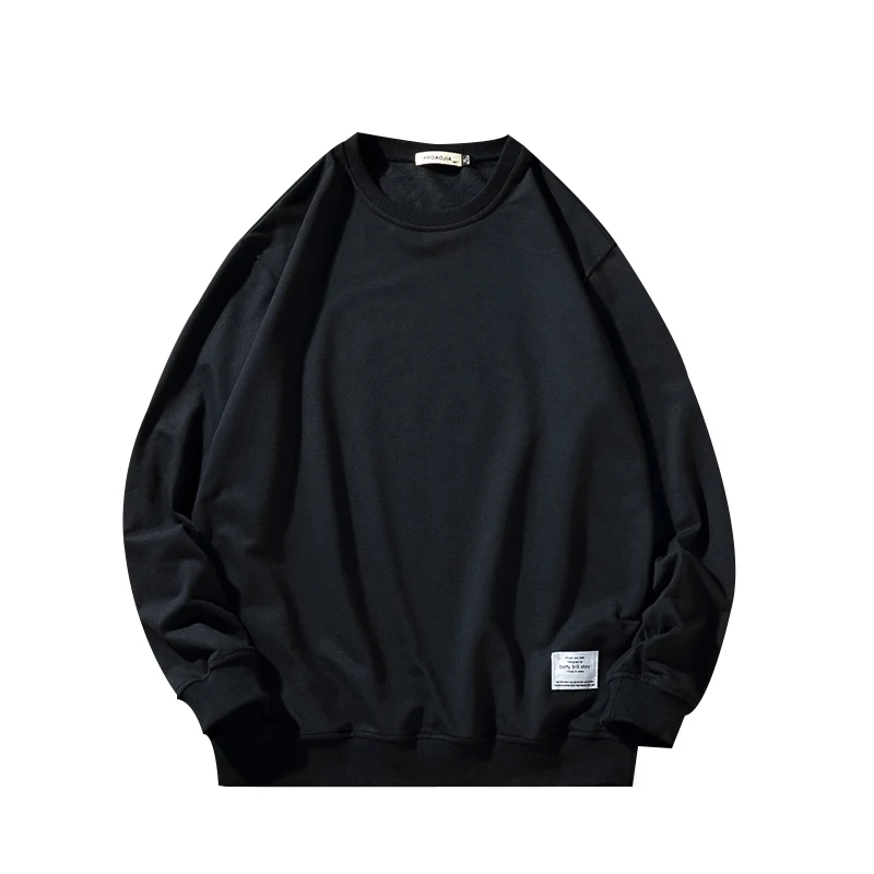 

Sweatshirt spring large size men's solid color casual hooded sweatshirt men's cotton round neck loose comfortable pullover