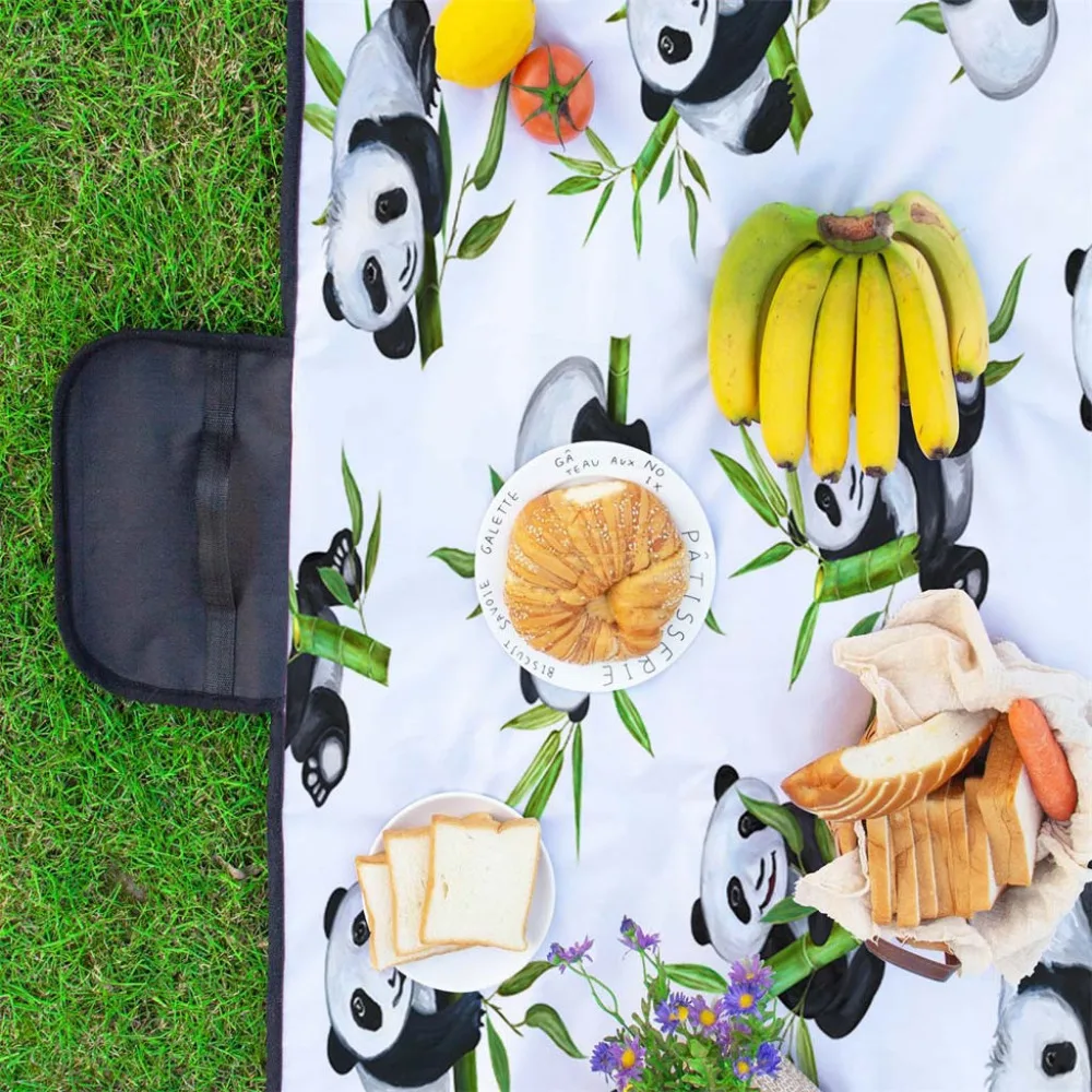 2019 panda print waterproof outdoor beach mat folding travel camping mat comfortable outdoor camping mat sleeping mat tent 40J3 (6)
