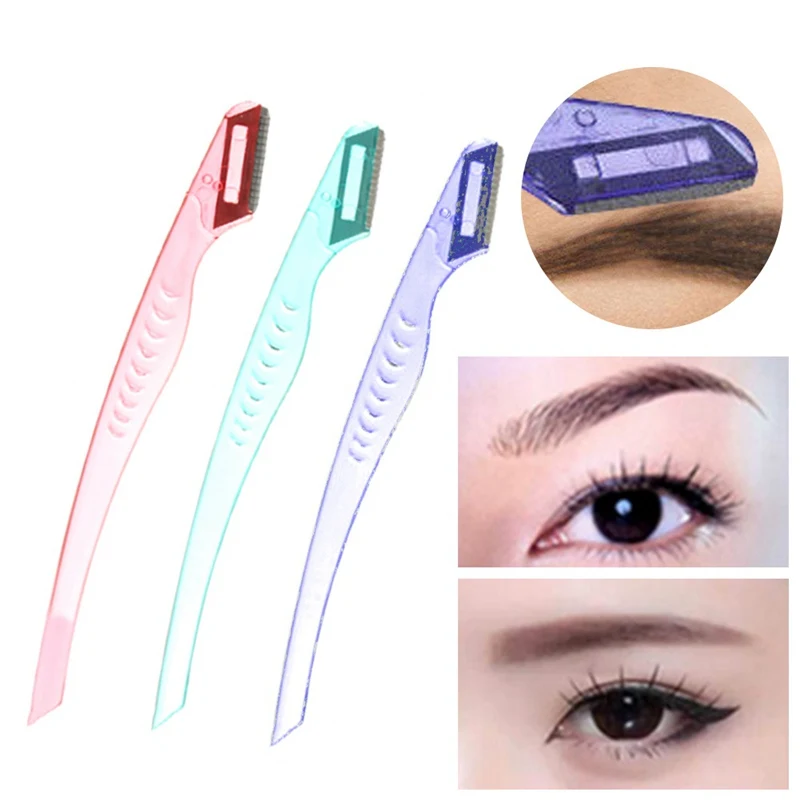 3Pcs Eyebrow Razor Trimmer Face Hair Removal Safety Shaper Shaver Set