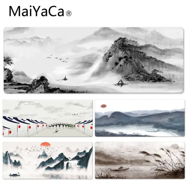MaiYaCa китайский пейзаж живопись DIY Дизайн Шаблон игра защелка для мыши компьютер коврик для мыши лучшие коврики для геймера подарок