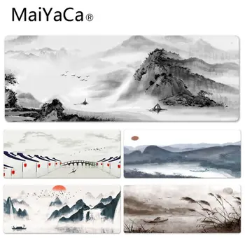 

MaiYaCa New Chinese Landscape Painting DIY Design Pattern Game Lockedge mousepad Computer Mousepad Best Mats for Gamer Gift