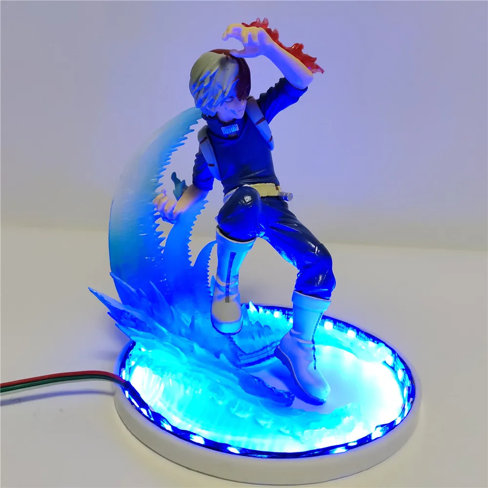 My Hero Academia Figure Todoroki Shoto Battle Scene LED Light Action Figure Boku No Hero Academia Shouto Todoroki PVC Model Toys