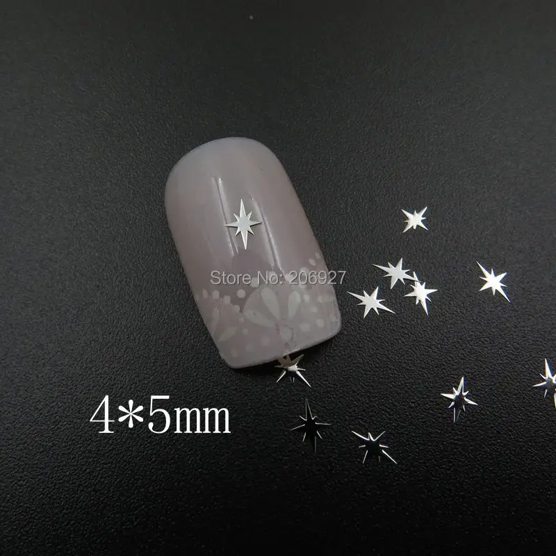 Ms3661 100pcs Silver Cute 4*5mm Shinny Metal Sticker Nail Art Metal