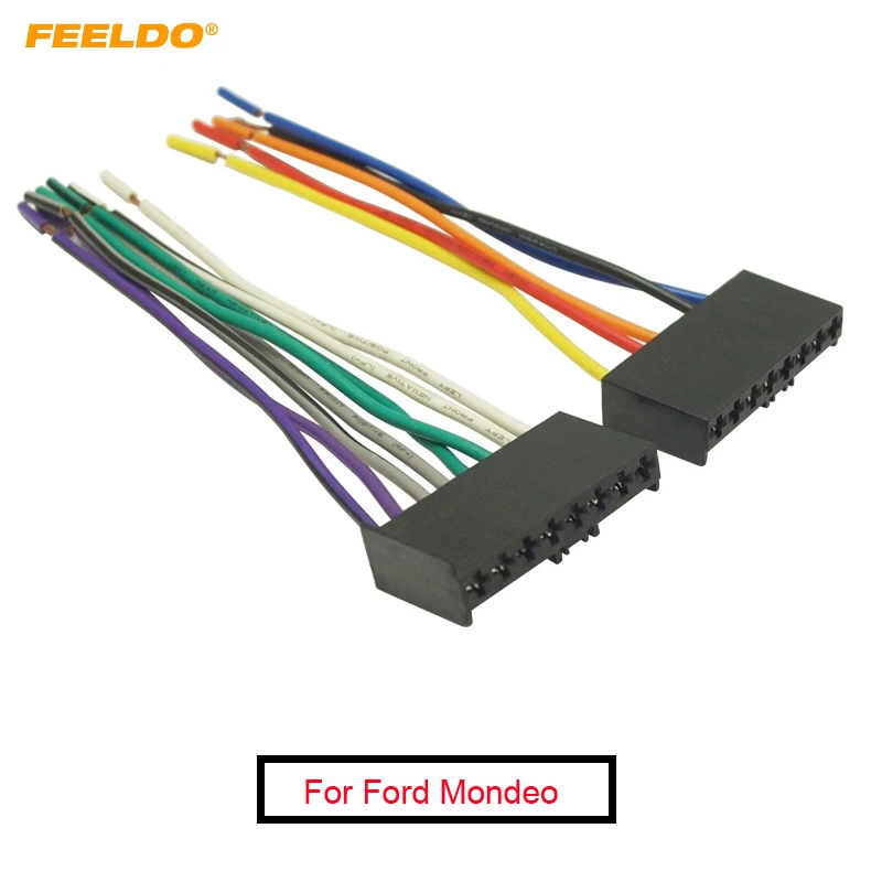 

FEELDO 10Pair Car CD/DVD Audio Stereo Wiring Harness Adapter Plug for Ford Mondeo Mustang Radio Wire Cable#3447
