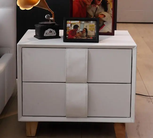 Луи Мода тумбочки Скандинавские современный минималистский шкаф для хранения спальня прикроватный шкафчик ПУ решетки соответствия - Цвет: A1