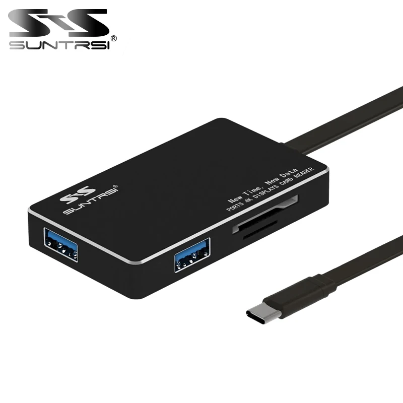 

Suntrsi USB Type C HUB to HDMI 4k USB-C Adapter for MacBook 2-Port USB 3.0 Black 7 in 1 TF SD card reader free shipping