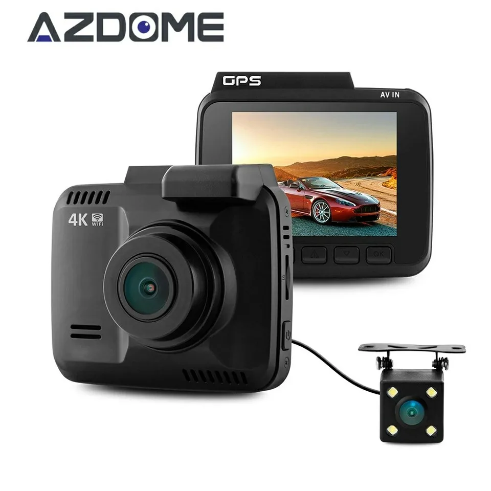 Azdome Dual Lens GS63H WiFi FHD 1080P Front Dash Cam Novatek 96660 Camera Built in GPS + VGA Rear Car DVR Recorder 2880 x 2160P