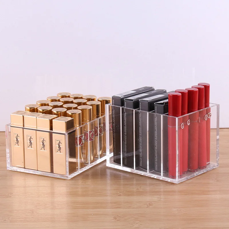 

Acrylic Cosmetic Makeup Organizer Lip Gloss Holder 5 Slots Lipstick Box Display Stand Sundry Storage Box Makeup brush storage