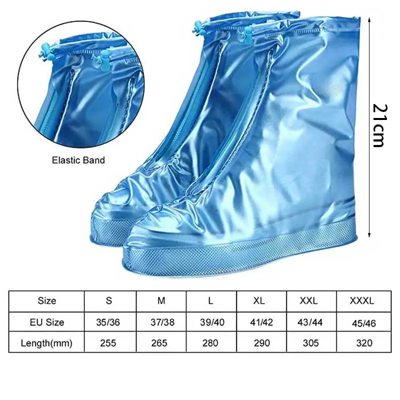 Многоразовые водонепроницаемые бахилы с высоким берцем, противоскользящие Чехлы для дождливой обуви унисекс, галоши для путешествий и улицы, непромокаемые аксессуары для обуви