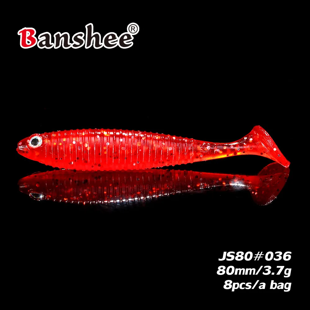 

Soft Swimbait 3.7g/ 80mm 8pcs/lot JS80 Plastic Worm bass Artificial Jerkbait bait Jig fishing lure for Alabama rig