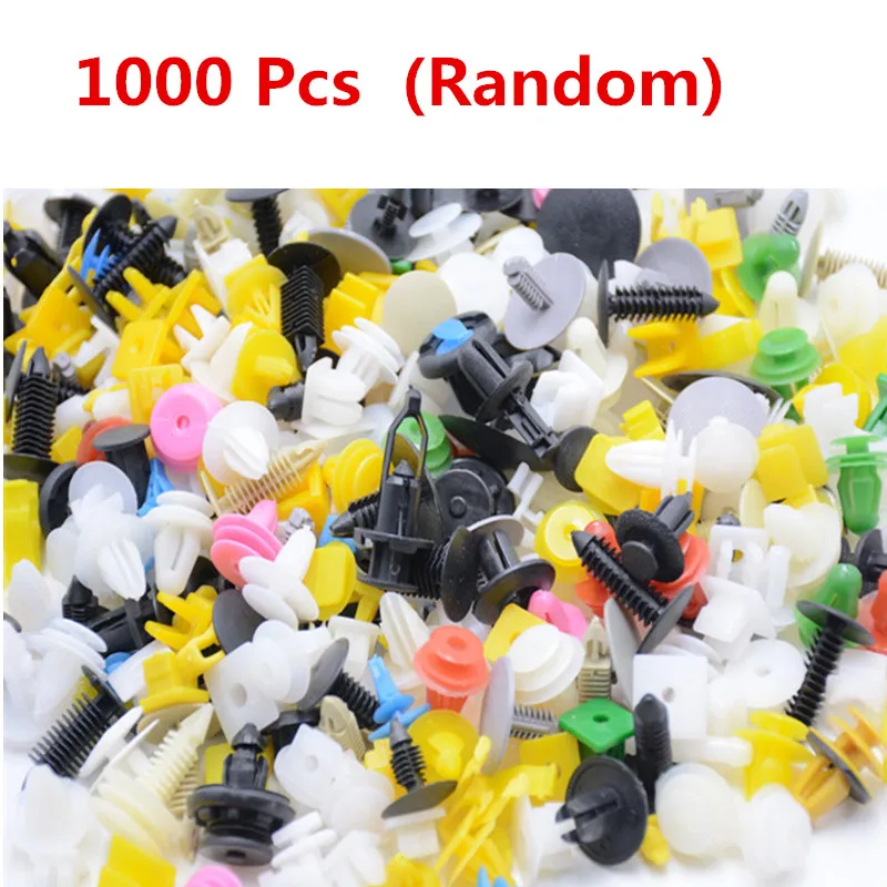 1000Pcs 500 1000 штук смешанный Автомобильный Крепеж автомобильный бампер для автомобиля фиксатор заклепка Дверная панель крыло лайнер для Toyota Honda VW - Название цвета: 1000Pcs