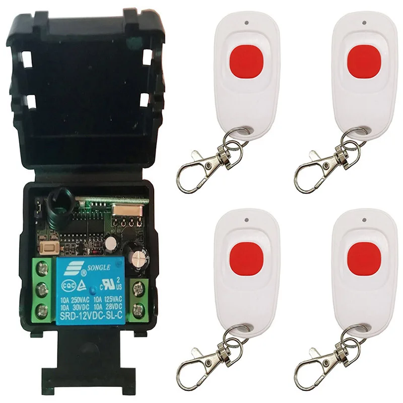

Mini Size DC12V 24V 1CH 1CH 10A RF Wireless Remote Control Switch System,Receiver+ one-button Transmitter Garage Doors shutters
