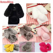 BotexBling J3 J5 J7 пушистый кролик крышка Банни Обувь на теплом меху чехол-подставка для samsung galaxy s9 S6 s7 Edge s8 plus NOTE8 N5 A5 A7 C9Pro