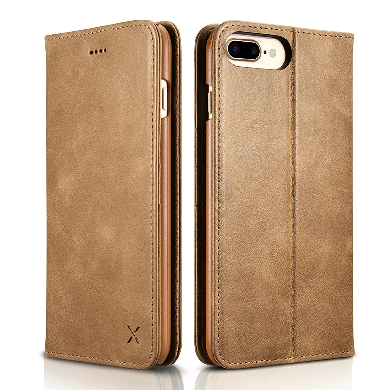Роскошный чехол-кошелек XOOMZ из натуральной кожи для iPhone7/8 Plus с магнитной застежкой с чехлом Folio и подставкой
