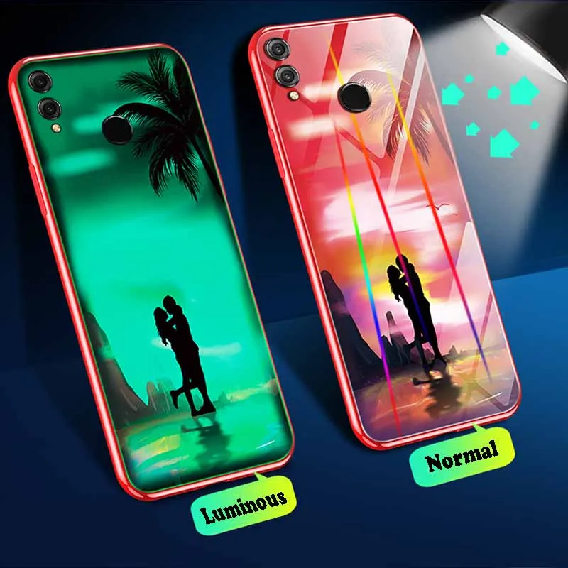 Чехол для Honor 8X светящийся чехол huawei 9 Lite 9i мягкий силиконовый бампер из ТПУ