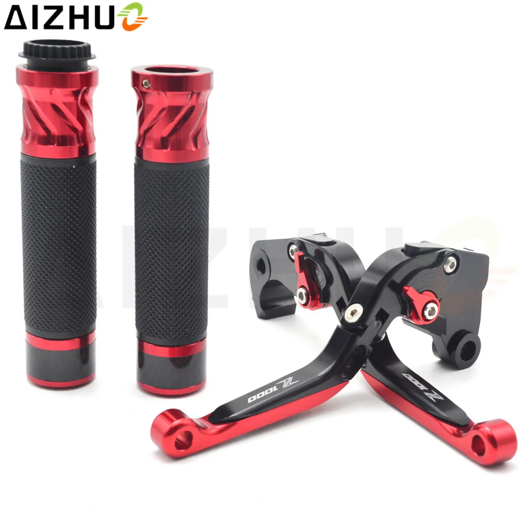 With Z1000 LOGO Motorcycle Clutch Brake Lever Handlebar Grips CNC Aluminum For Kawasaki Z1000 Z 1000 2007 2008 2009 2010-2016