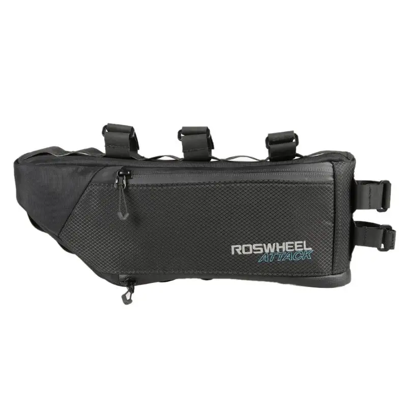 

New ROSWHEEL 4L Large Capacity Bicycle MTB Mountain Road Bike Pouch Waterproof Nylon Triangle Double Layer Front Bicycle Bags