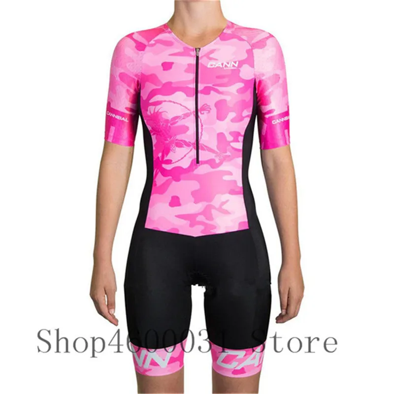 CANNBAL women cycling skinsuit summer short sleeve swimsuit sports jumpsuit Personalized custom bike equipment triathlon suit