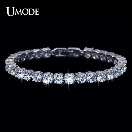 UMODE سحر AAA + جولة 0.5 قيراط مكعب زركونيا سوار للتنس للمرأة Pulseira الكلاسيكية مجوهرات الزفاف سوار حريمي UB0021