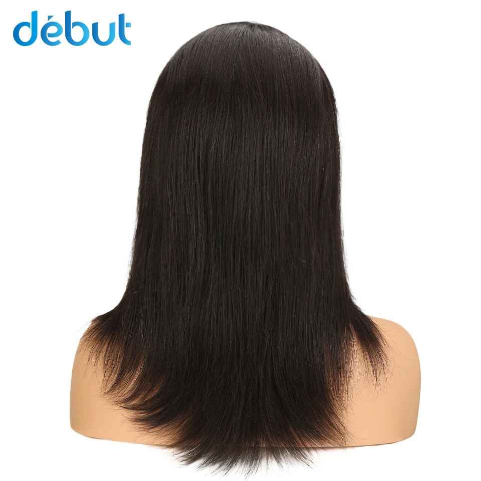 Debut Remy Brazilian Lace Front Human Hair Wigs Silky Straight 18 Inch Human Hair Cheap Lace wigs 5 Inch Nape of Neck Human Wigs