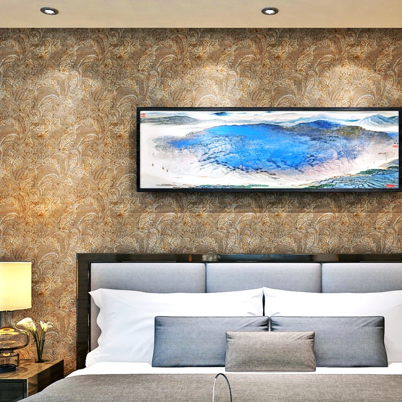 

2016 European  3D Embossed Floral Design Best Home Decor Paper Back Vinyl Wall Coverings Eco-friendly Wallpaper QZ0319