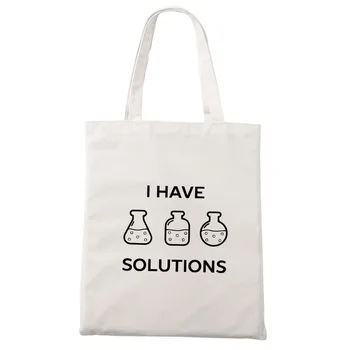 

Chemistry Tote Bag Canvas I Made Joke Science Unisex Fashion Travel Storage Bag Funny Geek Shopping Bags