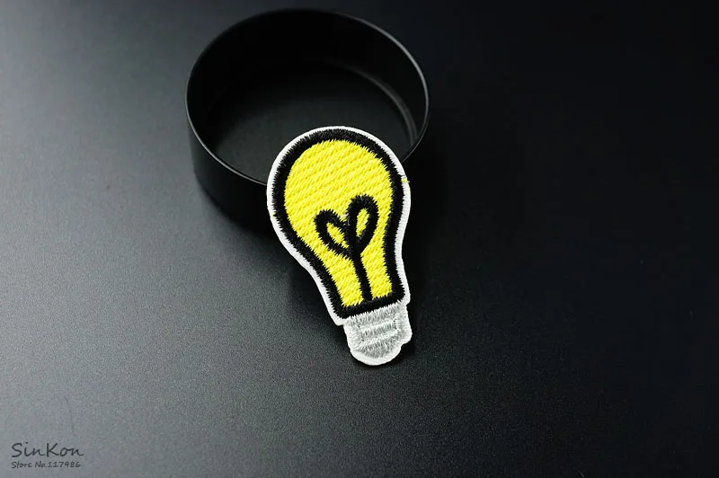 Лампочка(Размер: 2,8X4,7 см) DIY тканевые значки нашивка вышитая аппликация Швейные наклейки для одежды аксессуары для одежды