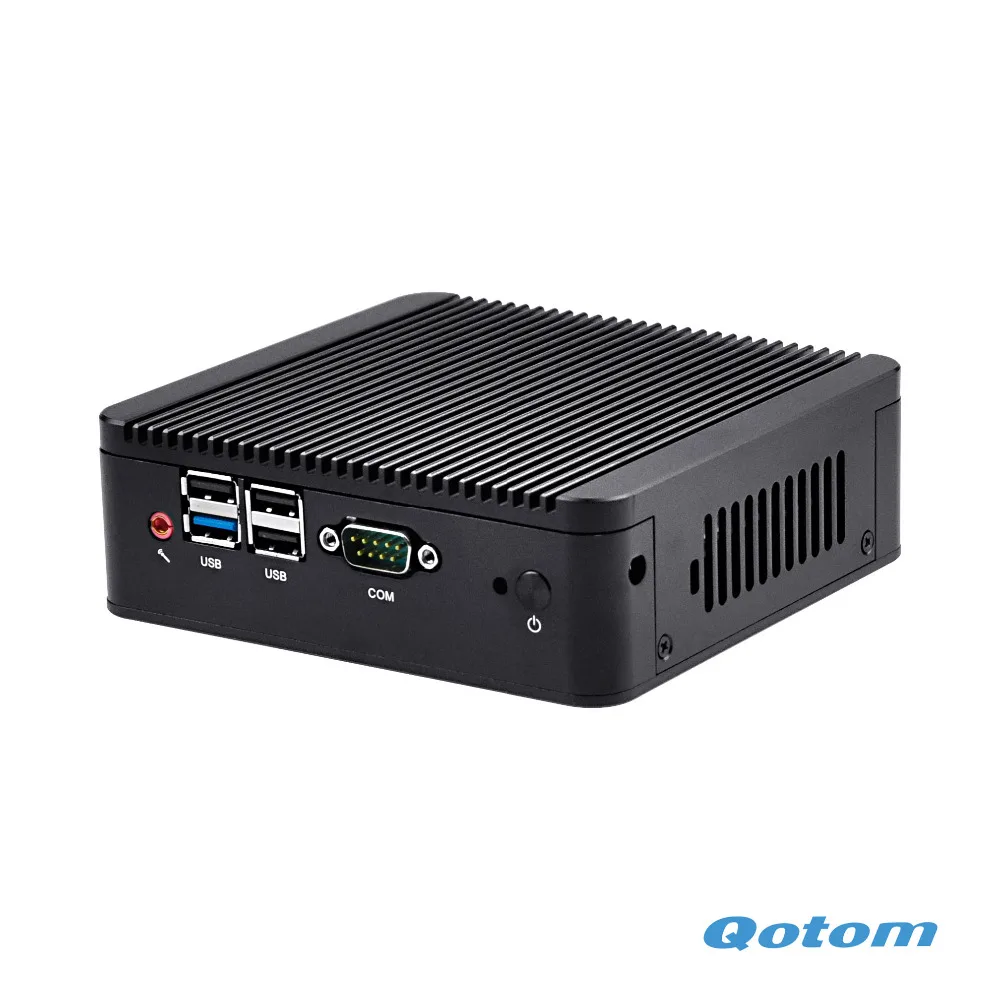 Qotom Мини ПК Barebone с Nano itx Bay trail J1900 J1800, dual lan Pfsense Ubuntu мини-компьютер без вентилятора Промышленный Мини компьютер