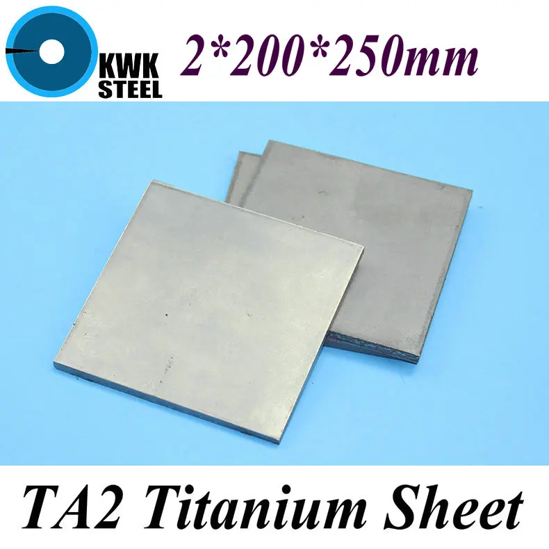 

2*200*250mm Titanium Sheet UNS Gr1 TA2 Pure Titanium Ti Plate Industry or DIY Material Free Shipping