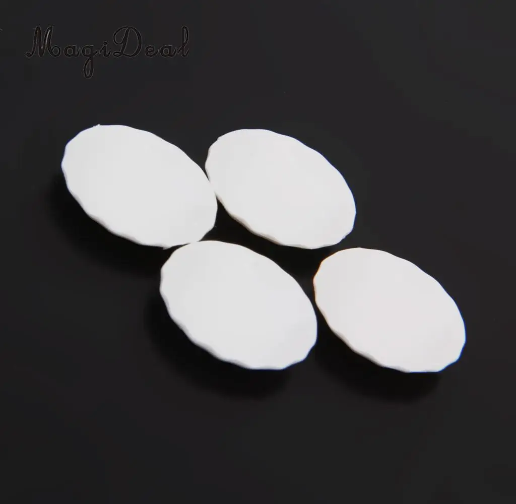 MagiDeal 4Pcs/Lot 1/12 Scale Dollhouse Miniature White Round Dishes Plate Tableware Kitchenware for Food Candy Kid Pretend Play