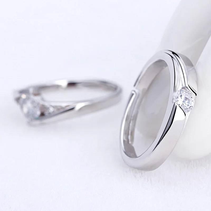 Paired Rings Gifts For Women Men Adjustable Wedding Ring Set Jewelry Womens Accessories Alianzas De Boda Para Parejas F85-5