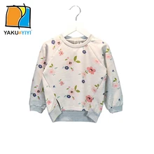 YKYY YAKUYIYI 2016 Brand New Autumn Girl Sweatshirt Sweet Floral Print Girls Pullovers Tops Soft Long Sleeve Children Sweatshirt