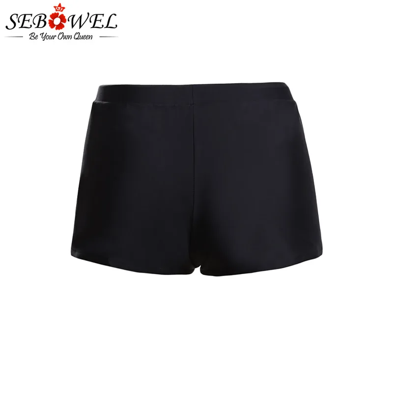 Solid-Black-Drawstring-Waist-Boyshort-Beach-Bottom-LC410677-2-2 
