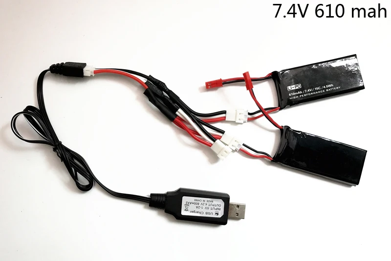 7,4 V 610mAh lipo батарея 15C 4.5WH батарея для Hubsan X4 H502S H502E H216A с зарядным устройством для радиоуправляемого квадрокоптера дрона части 7,4 V