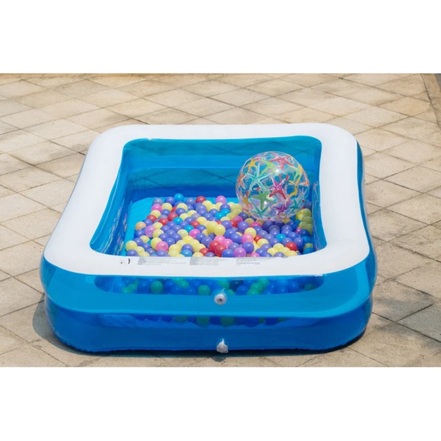 186x135cm transparent blue inflatable above ground swimming pool rectangular family pool adults kids child aqua piscina - Rectangle Inflatable Pool 186x135cm transparent blue inflatable above ground swimming pool rectangular family pool adults kids child aqua piscina - Rectangle Inflatable Pool