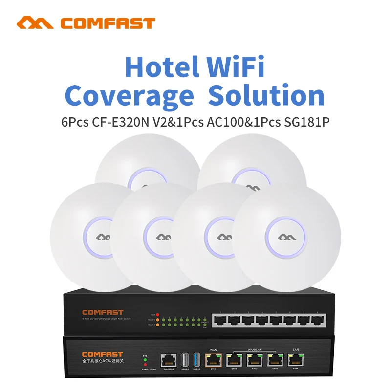 Домашний гостиничный ресторан Wi Fi охват бесшовное управление 6 шт. 300 Мбит/с