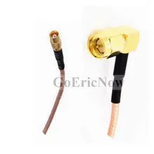 5 pces rf coaxial mcx fêmea para sma macho ângulo trança cabo rg316 15cm conector plug
