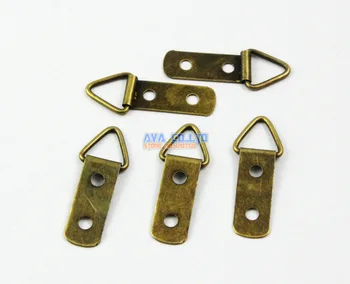 

100 Pieces Antique Brass Photo Frame Hook Hanging Photo Frame Hanger 30x11mm