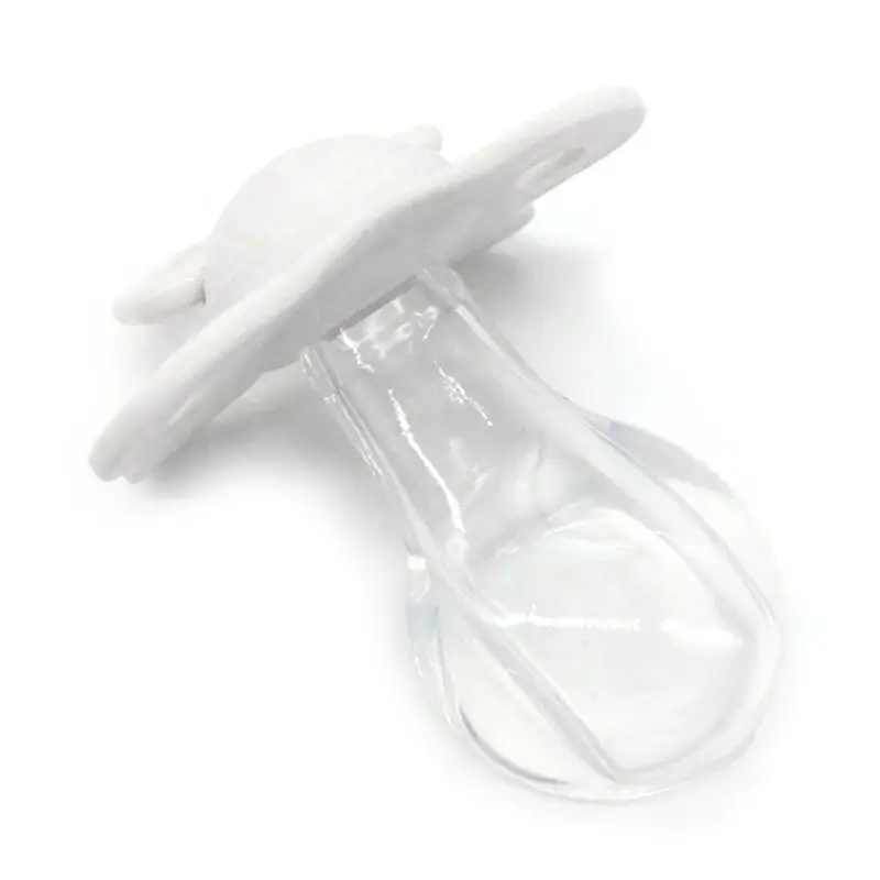 Adult Pacifier Wide-bore Butterfly Shaped Silicone Nipple for Adults Supplies - Цвет: White